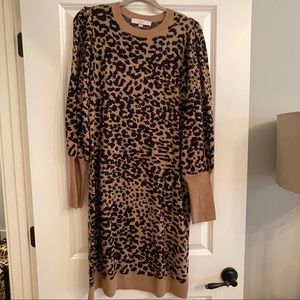 LOFT Leopard Print Sweater Dress